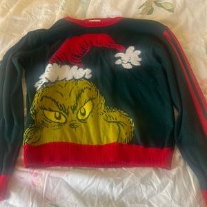 Christmas Holiday sweater.  By The Grinch Dr. Suess.  Size small.  Dark Green.